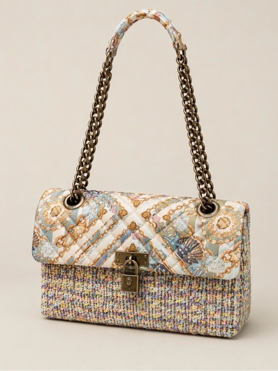Kurt Geiger Handbags - Kurt Geiger London Brixton Raffia Chain-Handle Shoulder Bag NWT